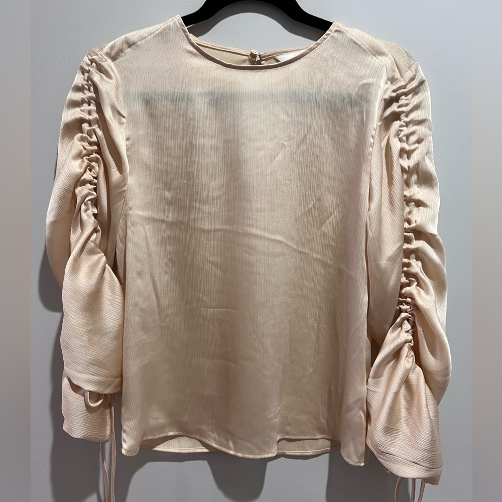 H&M champagne silk blouse size 2